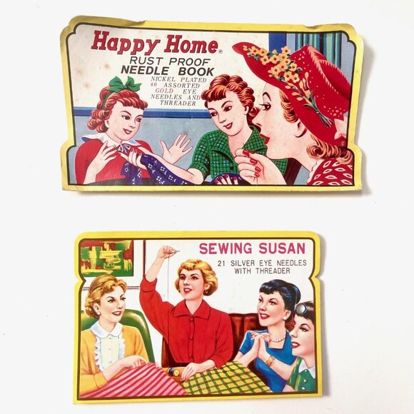 Sewing with Susan & Happy Home Vintage 1960s Needle Book Set of 2 - Picture 1 of 9